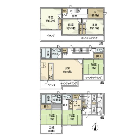 稲荷戸建の間取り