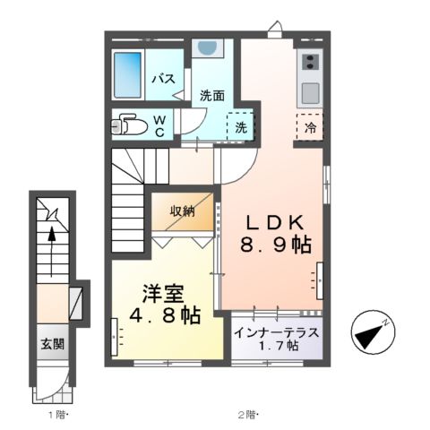 仮)水戸市若宮新築アパートの間取り