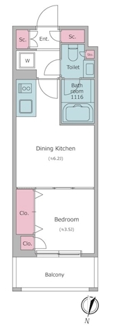 諏訪の完工年月(2020年7月)築の賃貸マンションの間取り