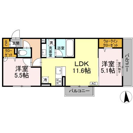 上飯田SS計画 A棟の間取り