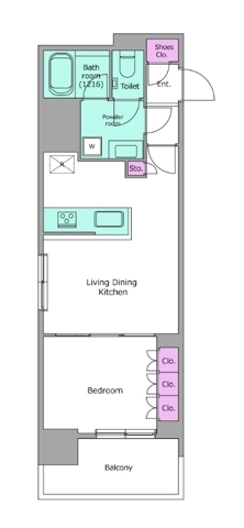 湊の完工年月（2019年2月）築の賃貸マンションの間取り