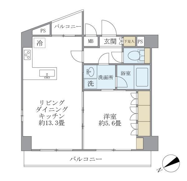 ＫＤＸレジデンス日本橋箱崎の間取り
