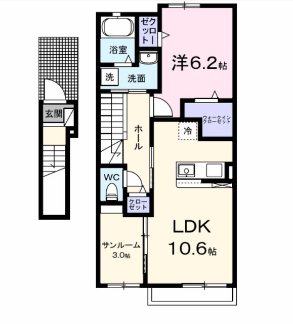 ハイネストキタⅡの間取り