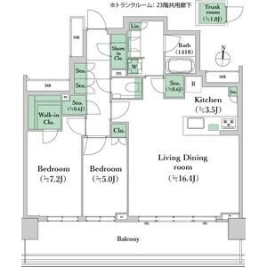 プラウドタワー亀戸クロス ブライトタワーの間取り
