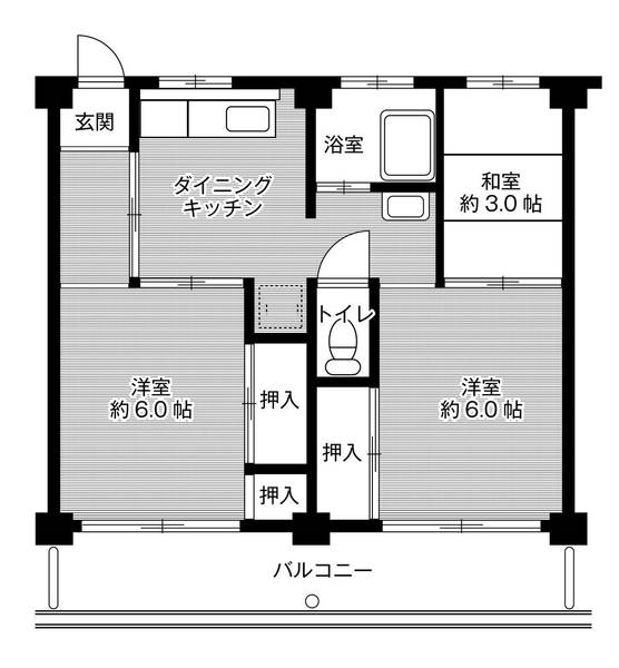 ビレッジハウス富木島5号棟の間取り