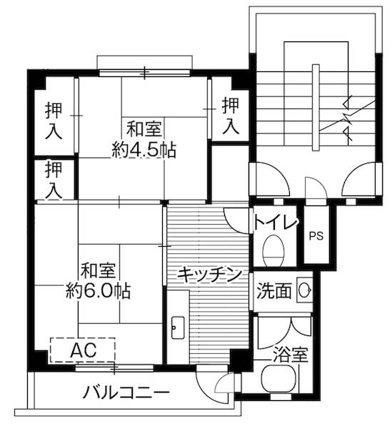 ビレッジハウス拾石2号棟の間取り