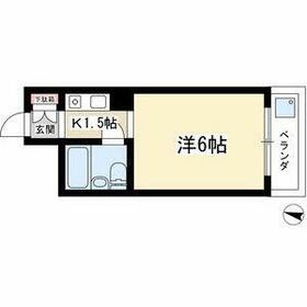 サンコートにしび(ZEROセレブ利用可 1Kに限る)の間取り