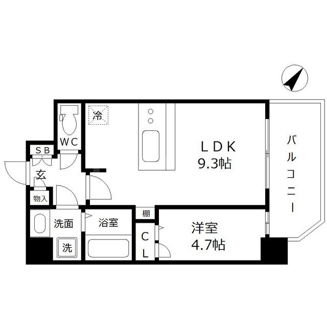 プレサンス野田阪神駅前ザ・プレミアムの間取り