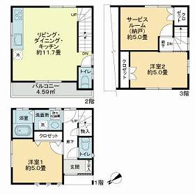葛飾区亀有2丁目 戸建 の間取り
