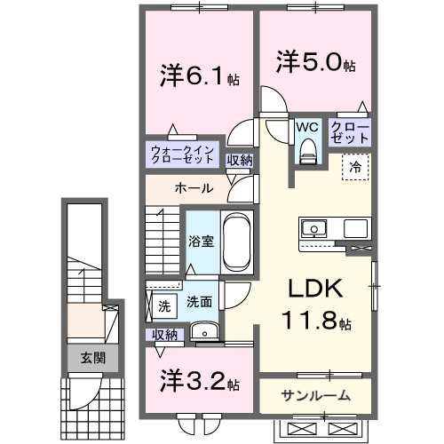 コリーヌ久住Ⅵの間取り