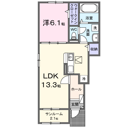 ひよこのいえ2 Bの間取り