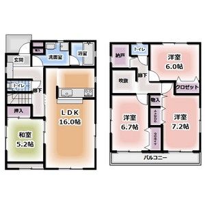 岩曽町貸戸建住宅の間取り
