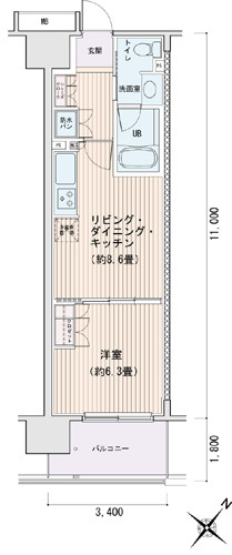 エスティメゾン豊洲レジデンスCの間取り