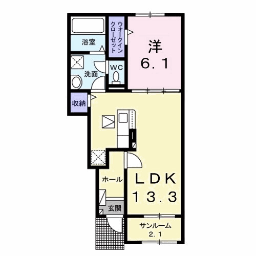 ルパルク Ⅱの間取り
