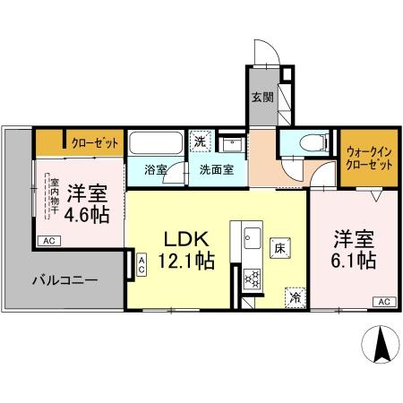 D-crinum川島田の間取り