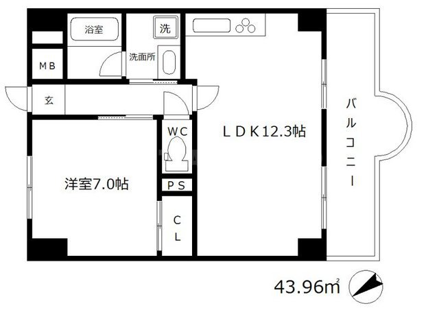 ライフ北梅田の間取り