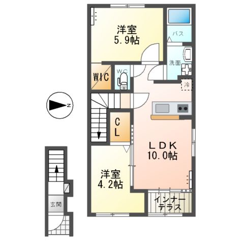 仮)日立市水木町2丁目新築アパートの間取り