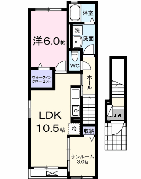 中島の完工年月（2026年8月）築の賃貸アパートの間取り