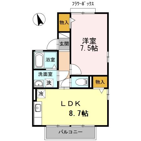 ウエストバンブーⅡ A棟の間取り