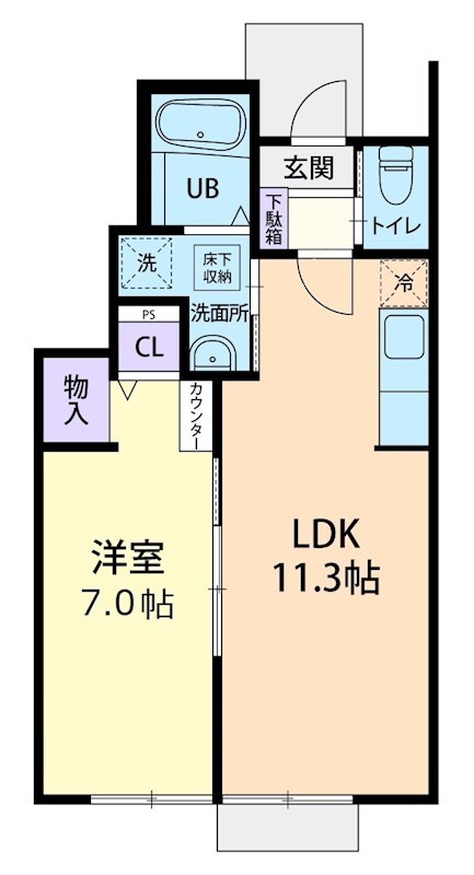7/15(仮称)鹿沼市上殿町1LDKの間取り