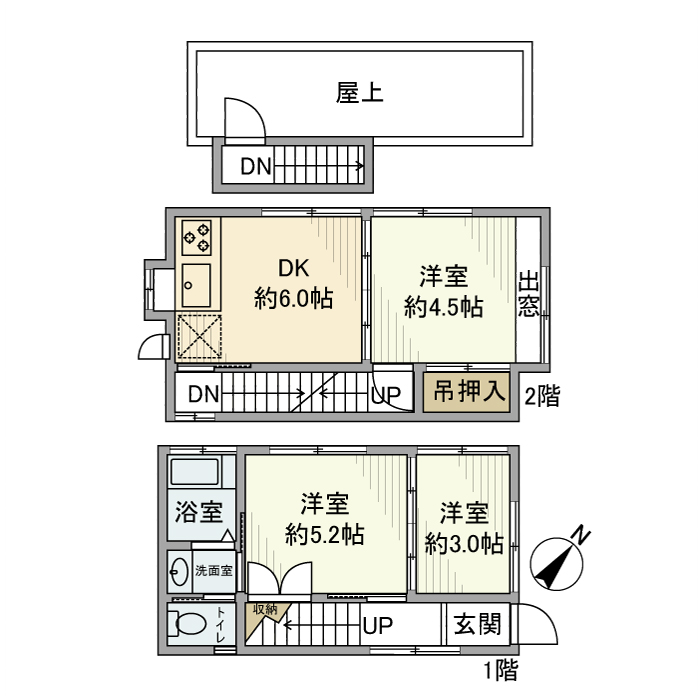 風渡野戸建の間取り