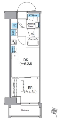 根岸の完工年月（2023年1月）築の賃貸マンションの間取り