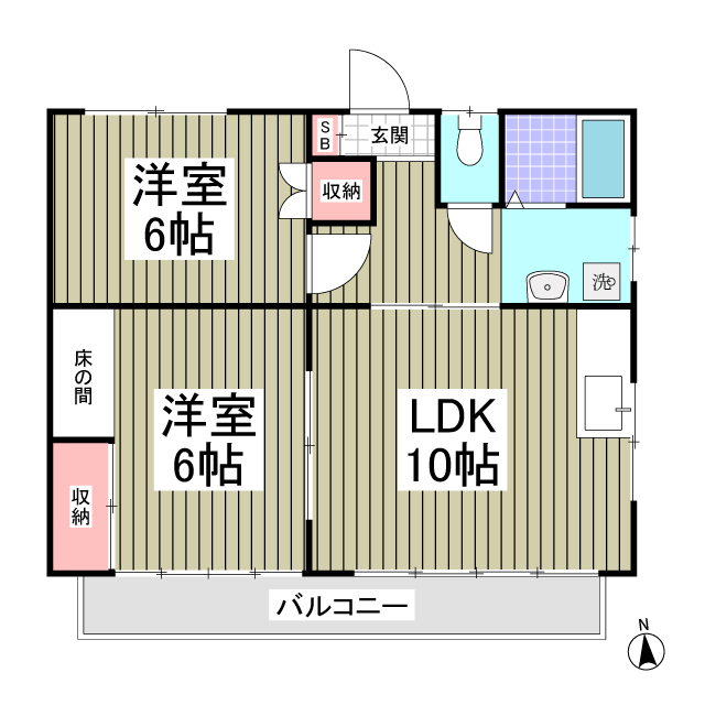 コーポインティアマウンテン2号棟の間取り