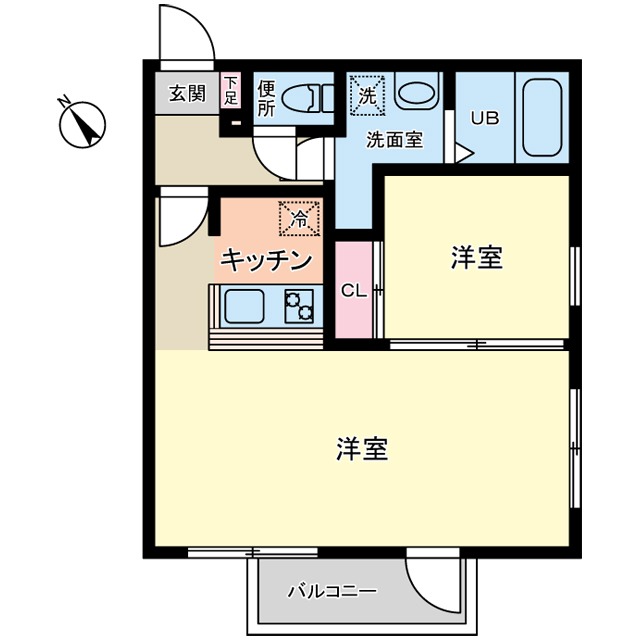 下馬の完工年月(2020年11月)築の賃貸マンションの間取り