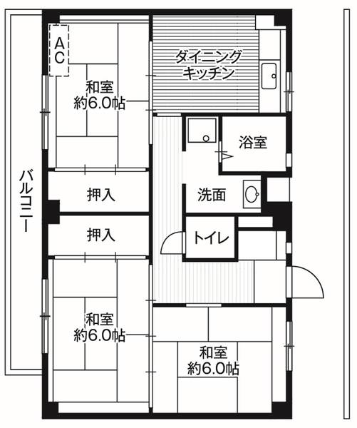 ビレッジハウス善部1号棟の間取り
