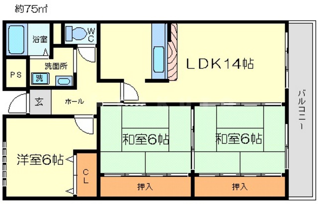 カルム千里山土井の間取り