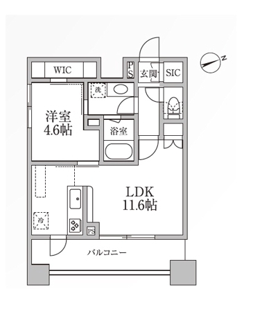 小島の完工年月（2015年3月）築の賃貸マンションの間取り