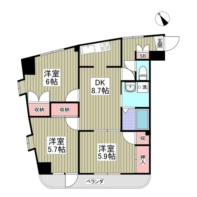 East Wingの間取り