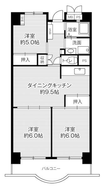 ビレッジハウス浜松タワー1号棟の間取り