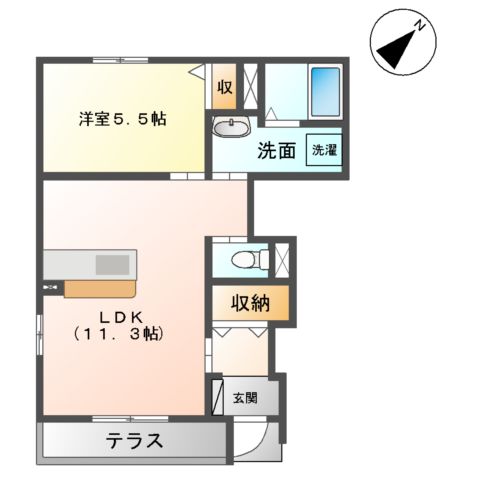グリーン・ローズ 壱番館の間取り