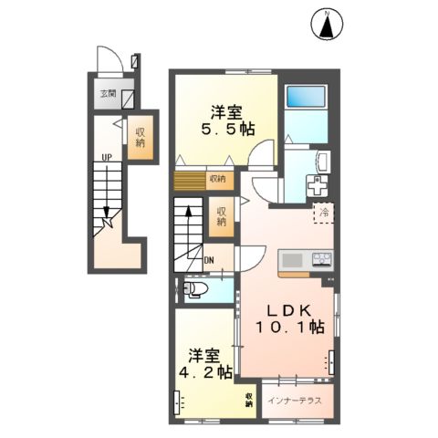 リュッカ 友岡の間取り