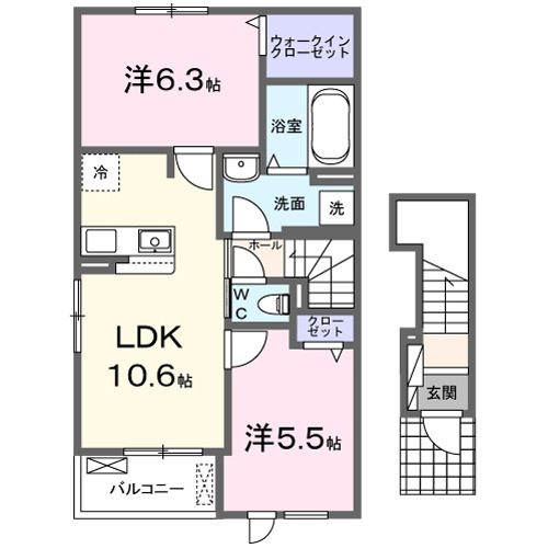 クレストコート緑台Ⅱの間取り