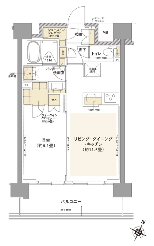コムレジ赤羽 賃貸棟の間取り