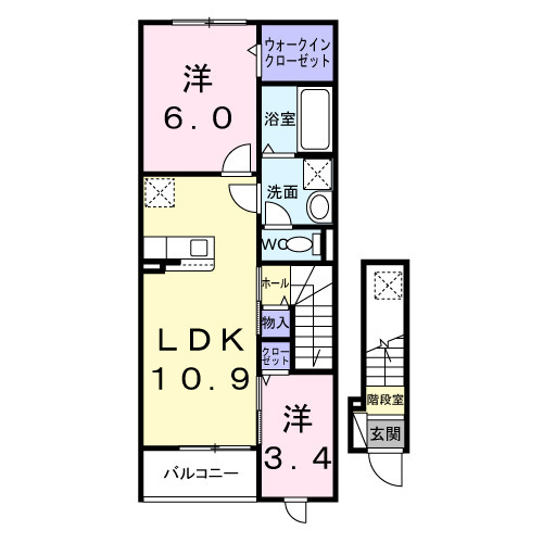 瀬名川の完工年月(2026年9月)築の賃貸アパートの間取り