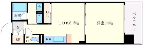 レインボーコート谷町五の間取り
