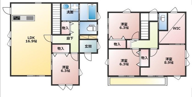 小坪1丁目戸建の間取り