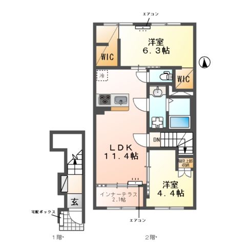 (仮称)我孫子市湖北台新築アパートの間取り