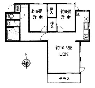 高井戸東の完工年月(1989年11月)築の賃貸マンションの間取り