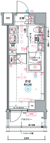 クレヴィスタ阪東橋Ⅲの間取り