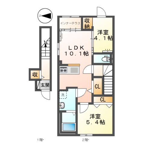 仮)八王子市大谷町アパート新築工事の間取り