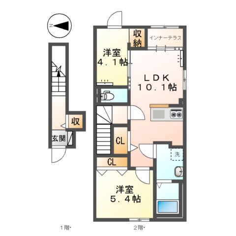 仮)八王子市大谷町アパート新築工事の間取り