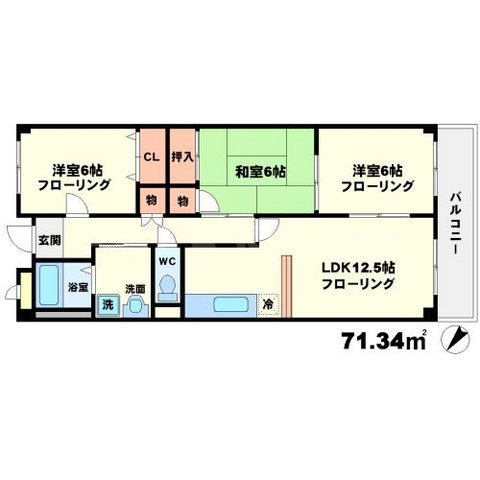 日恵ハイツD棟の間取り
