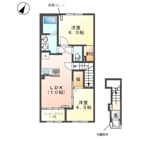 仮)日野市西平山 アパート新築工事の間取り