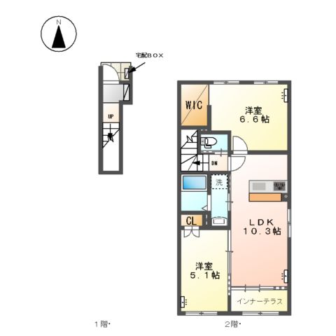 仮)津島市藤浪町新築アパートの間取り