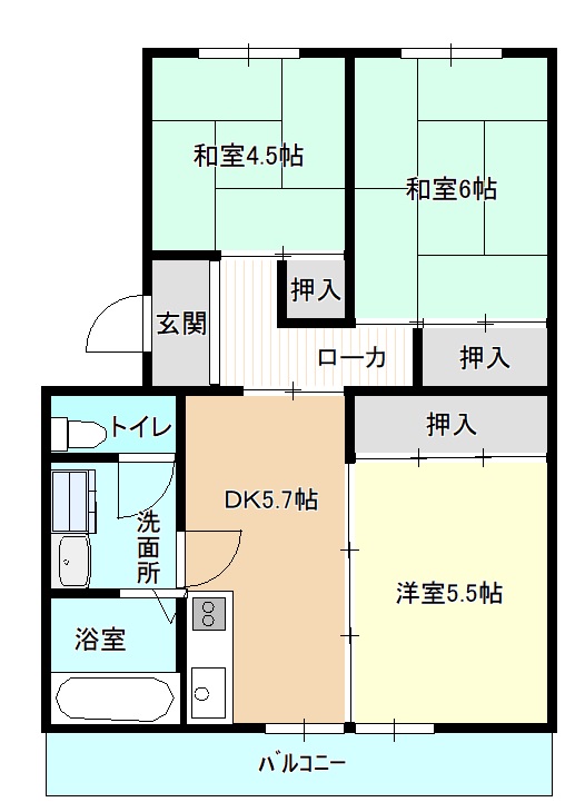 ハイツ高御堂D棟の間取り