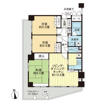 サーパス住吉の間取り